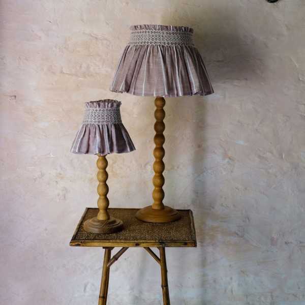 Edit58 x Smock London Elsie Lampshade Skirt Mink with Rosebud Trellis Hand Smocking Edit58 x Smock London Elsie Lampshade Skirt Mink with Rosebud Trellis Hand Smocking