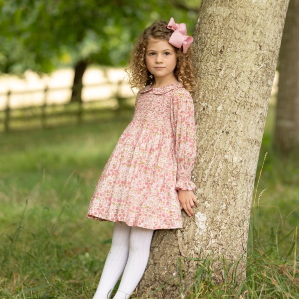 Antoinette Dress with Raspberry Crumble Hand Smocking made with Liberty Poppies & Daisies Fabric Antoinette Dress with Raspberry Crumble Hand Smocking made with Liberty Poppies & Daisies Fabric