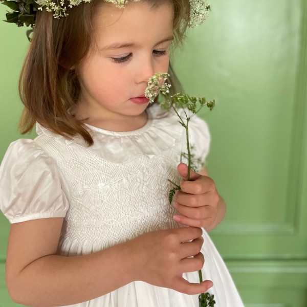 Diana Special Occasion Dress with Madonna Lily Hand Smocking