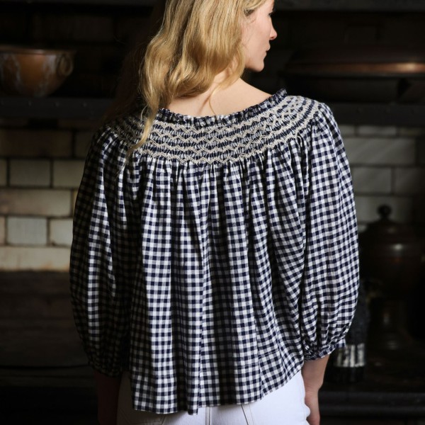 Cleopatra Jacket Schoolhouse Gingham with Chalk Hand Smocking Edition 5 Cleopatra Jacket Schoolhouse Gingham with Chalk Hand Smocking Edition 5