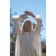 Nightingale Women's Dress Cloud Puff Plumetti with Ivory Hand Smocking
