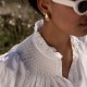 Scholl Women's Summer Blouse White with Ivory Hand Smocking Edition 9 Scholl Women's Summer Blouse White with Ivory Hand Smocking Edition 9