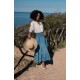 Sullivan Women's Skirt Chambray with Swedish Blue Hand Smocking Sullivan Women's Skirt Chambray with Swedish Blue Hand Smocking