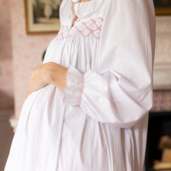 Mother Teresa Women's Nursing & Maternity Dress Long Sleeves with Mermaid Tail Kir Royale Hand Smocking Mother Teresa Women's Nursing & Maternity Dress Long Sleeves with Mermaid Tail Kir Royale Hand Smocking